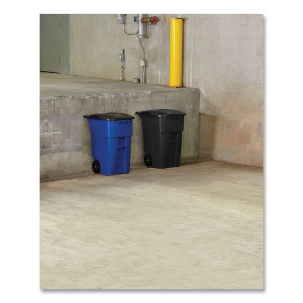 Square Brute Rollout Container, 50 gal, Molded Plastic, Blue - Image 4