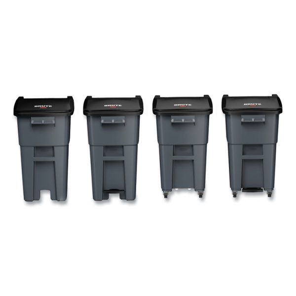Square Brute Rollout Container, 50 gal, Molded Plastic, Gray - Image 4