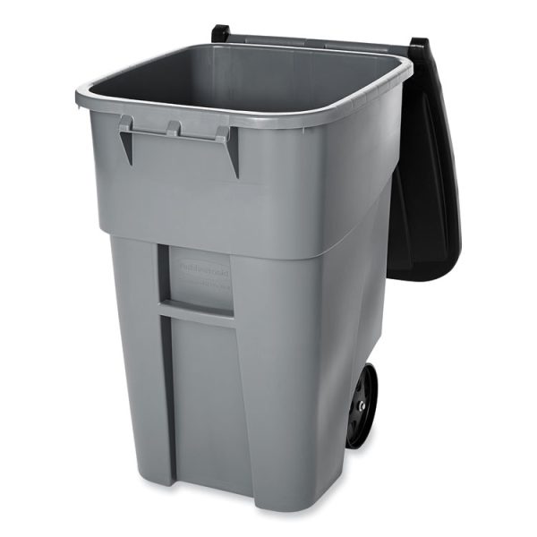 Square Brute Rollout Container, 50 gal, Molded Plastic, Gray - Image 2