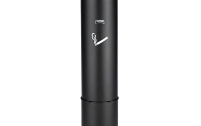 Infinity Ultra-High Capacity Smoking Receptacle, 6.7 gal, 15.5 dia x 41.5h, Black