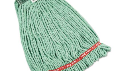 Web Foot Wet Mop Heads, Shrinkless, Cotton/synthetic, Green, Medium