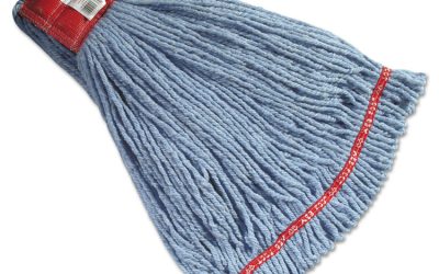 Web Foot Wet Mop Heads, Shrinkless, Cotton/synthetic, Blue, Large