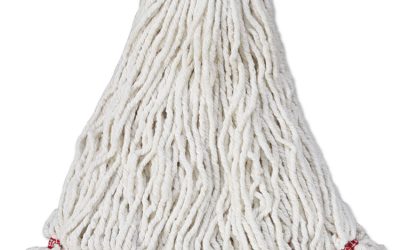 Web Foot Wet Mop Head, Shrinkless, Cotton/synthetic, White, Large, 6/carton
