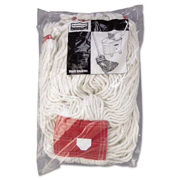 Web Foot Wet Mop Head, Shrinkless, Cotton/synthetic, White, Large, 6/carton - Image 3