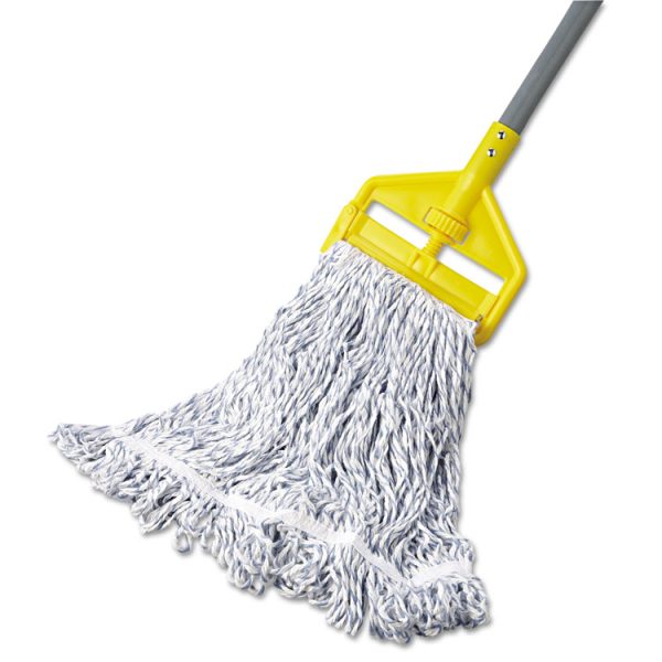 Web Foot Finish Mop, White, Med, Cotton/synthetic, 1". White Headband, 6/carton - Image 2