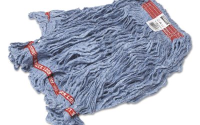 Swinger Loop Wet Mop Heads, Cotton/synthetic, Blue, Large, 6/carton