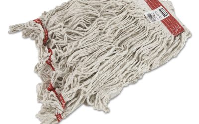 Swinger Loop Wet Mop Heads, Cotton/synthetic, White, Large, 6/carton