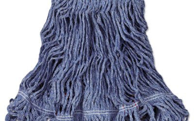 Swinger Loop Wet Mop Head, Medium, Cotton/synthetic, Blue, 6/carton