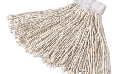 Super Stitch Cotton Looped End Wet Mop Head, Large, 1″ White Headband