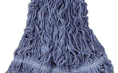 Super Stitch Blend Mop Head, Medium, Cotton/synthetic, Blue, 6/carton