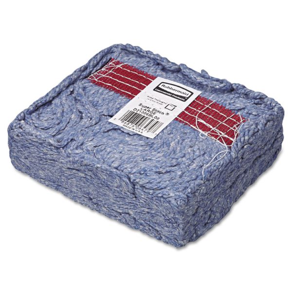 Super Stitch Blend Mop Head, Large, Cotton/synthetic, Blue, 6/carton - Image 3