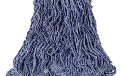 Super Stitch Blend Mop Head, Large, Cotton/synthetic, Blue, 6/carton