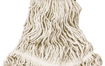 Super Stitch Looped-End Wet Mop Head, Cotton/synthetic, Medium, Green/white