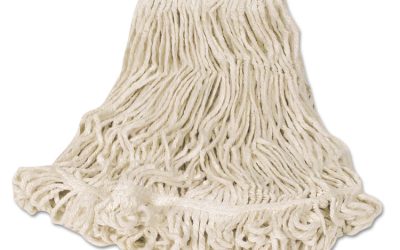 Super Stitch Looped-End Wet Mop Head, Cotton/synthetic, Large Size, Red/white