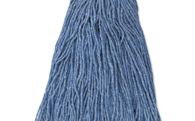 Universal Headband Mop Head, Cotton/synthetic, 24oz, Blue, 12/carton