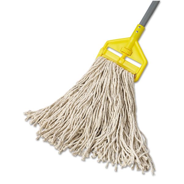 Premium Cut-End Cotton Wet Mop Head, 16oz, White, 1" Orange Band, 12/carton - Image 3
