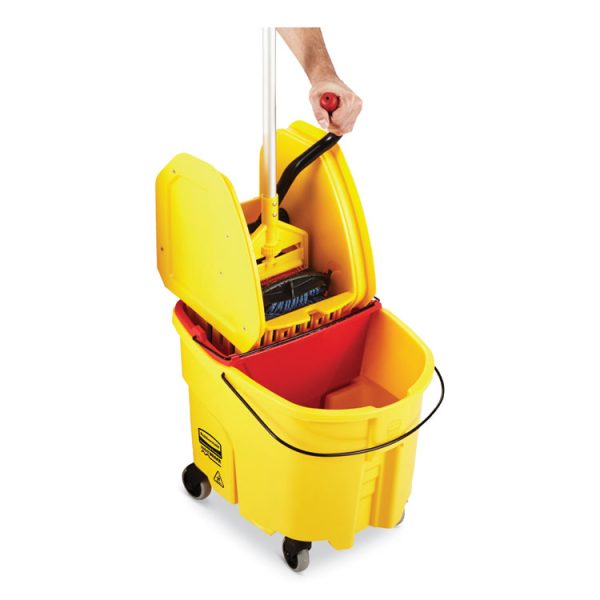 Wavebrake 2.0 Bucket/wringer Combos, Down-Press, 35 Qt, Plastic, Yellow - Image 4