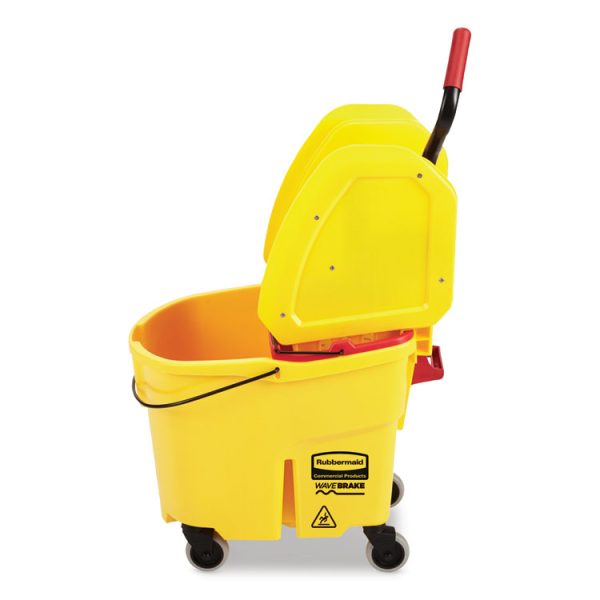 Wavebrake 2.0 Bucket/wringer Combos, Down-Press, 35 Qt, Plastic, Yellow - Image 5