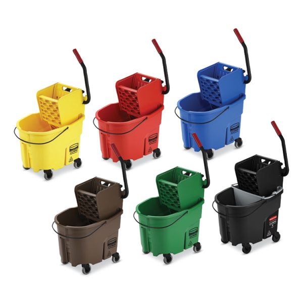 Wavebrake 2.0 Bucket/wringer Combos, Side-Press, 35 Qt, Plastic, Red - Image 5