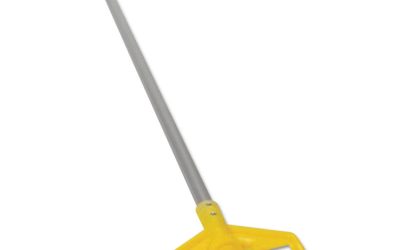 Invader Aluminum Side-Gate Wet-Mop Handle, 1″ dia x 60″, Gray/Yellow