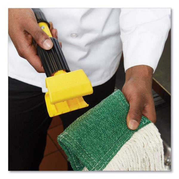 Fiberglass Gripper Mop Handle, 1" dia x 60", Gray/Yellow - Image 2