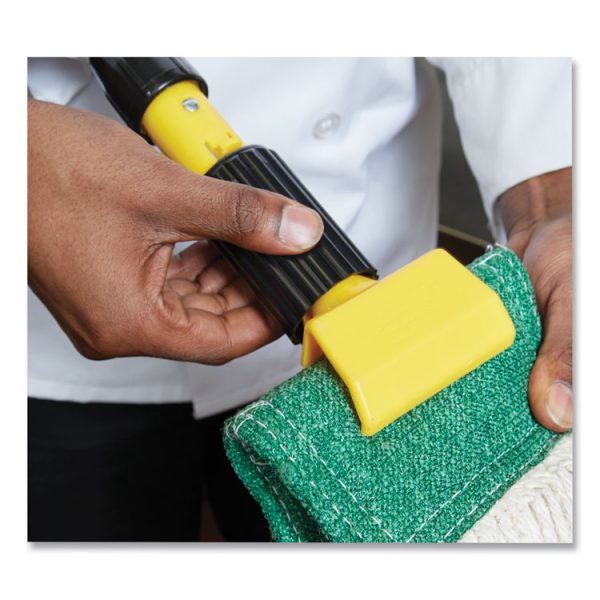 Fiberglass Gripper Mop Handle, 1" dia x 60", Gray/Yellow - Image 4