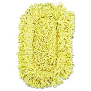 Trapper Looped-End Dust Mop Head, 12 X 5, Yellow, 12/carton