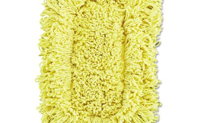 Trapper Looped-End Dust Mop Head, 12 X 5, Yellow, 12/carton