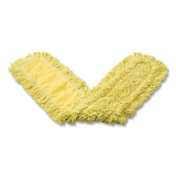 Trapper Commercial Dust Mop, Looped-End Launderable, 5" X 48", Yellow - Image 4