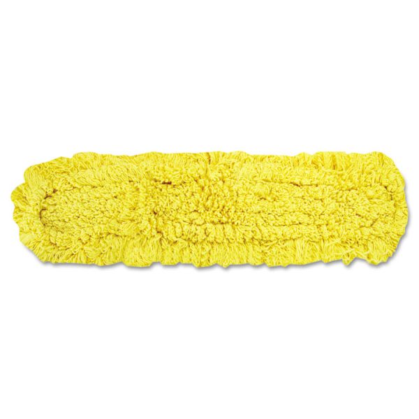 Trapper Commercial Dust Mop, Looped-End Launderable, 5" X 48", Yellow - Image 2