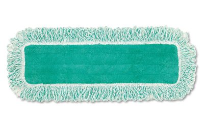 Dust Pad With Fringe, Microfiber, 18″ Long, Green, 6/carton
