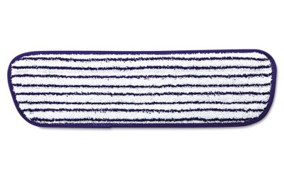 Microfiber Finish Pad, 18 x 5.5, Blue/White, 6/Box