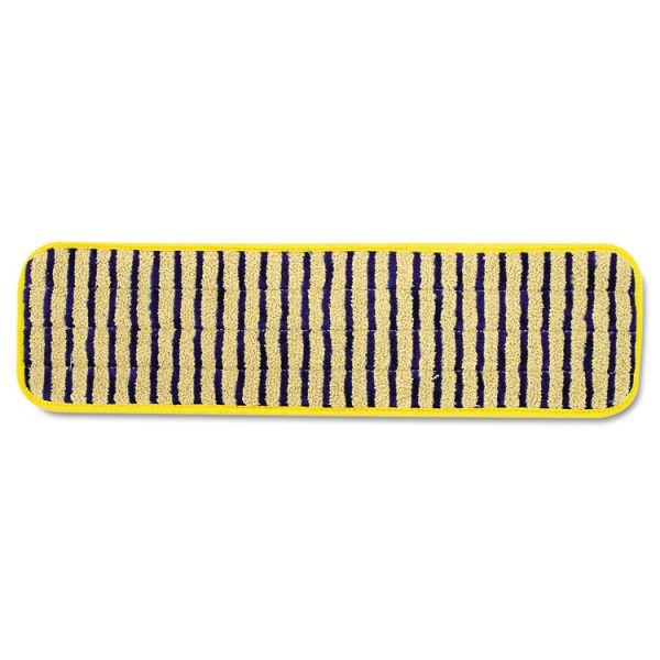 Microfiber Scrubber Pad, Vertical Polyprolene Stripes, 18", Yellow, 6/carton
