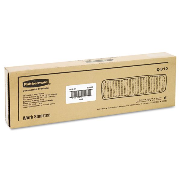Microfiber Scrubber Pad, Vertical Polyprolene Stripes, 18", Yellow, 6/carton - Image 2