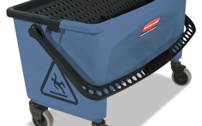 Microfiber Finish Bucket, with Lid, 3 gal, Blue