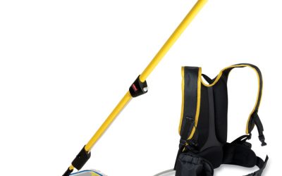 Flow Finishing System, 18″ Wide Nylon Head, 56″ Yellow Plastic Handle