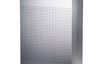 Designer Line Silhouettes Waste Receptacle, 20 gal, Steel, Silver Metallic