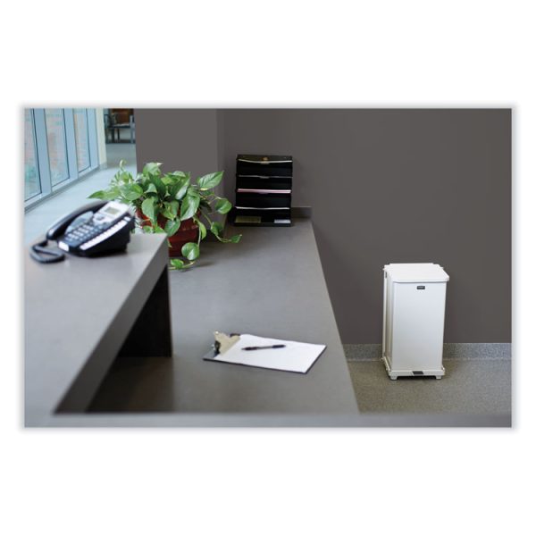 Defenders Heavy-Duty Steel Step Can, 13 gal, Steel, White - Image 2
