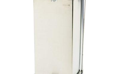 Defenders Heavy-Duty Steel Step Can, 13 gal, Steel, Stainless Steel
