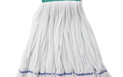 Rough Floor Mop Head, Medium, Cotton/synthetic, White, 12/carton