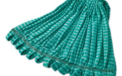 Microfiber Tube Wet Mop, Microfiber, 1″ Headband, Green