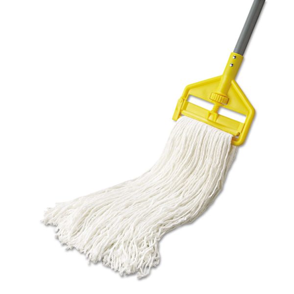 Economy Cut-End Rayon Mop Head, 24oz, 1" Band, White, 12/carton - Image 2