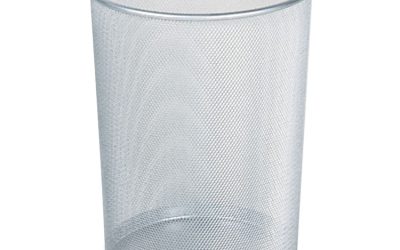 Steel Mesh Wastebasket, 5 gal, Steel Mesh, Silver