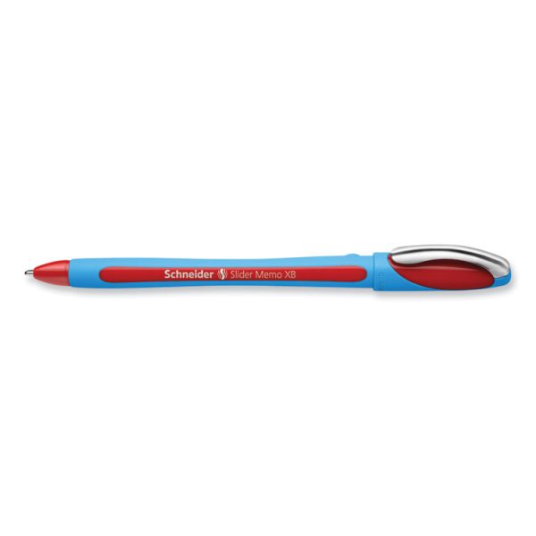 Slider Memo XB Ballpoint Pen, Stick, Extra-Bold 1.4 mm, Red Ink, Red/Light Blue Barrel, 10/Box - Image 4