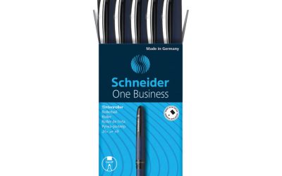 One Business Rollerball Pen, Stick, Fine 0.6 mm, Black Ink, Dark Blue/Black Barrel, 10/Box