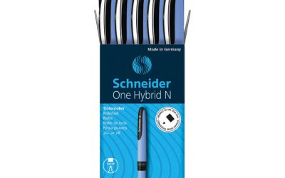One Hybrid N Roller Ball Pen, Stick, Fine 0.5 mm, Black Ink, Blue Barrel, 10/Box