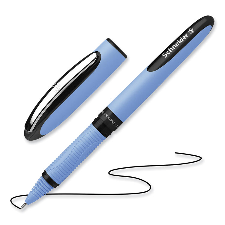 One Hybrid N Roller Ball Pen, Stick, Fine 0.5 mm, Black Ink, Blue Barrel, 10/Box - Image 2