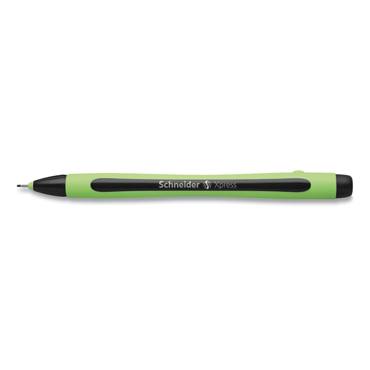 Xpress Fineliner Porous Point Pen, Stick, Medium 0.8 Mm, Black Ink, Black/green Barrel, 10/box - Image 5