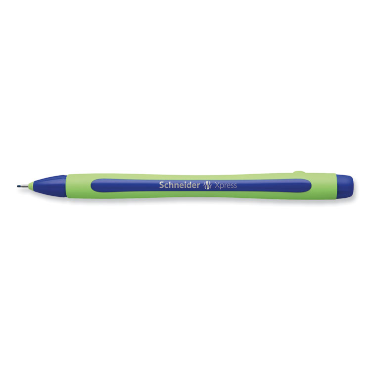 Xpress Fineliner Porous Point Pen, Stick, Medium 0.8 Mm, Blue Ink, Blue/green Barrel, 10/box - Image 5
