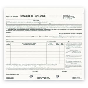 Snap-A-Way Bill of Lading, Short Form, Three-Part Carbonless, 7 x 8.5, 250 Forms Total